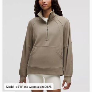 NWT Fall 2025 Lululemon Scuba Oversized Funnel-Neck Half Zip in Warm Ash Grey